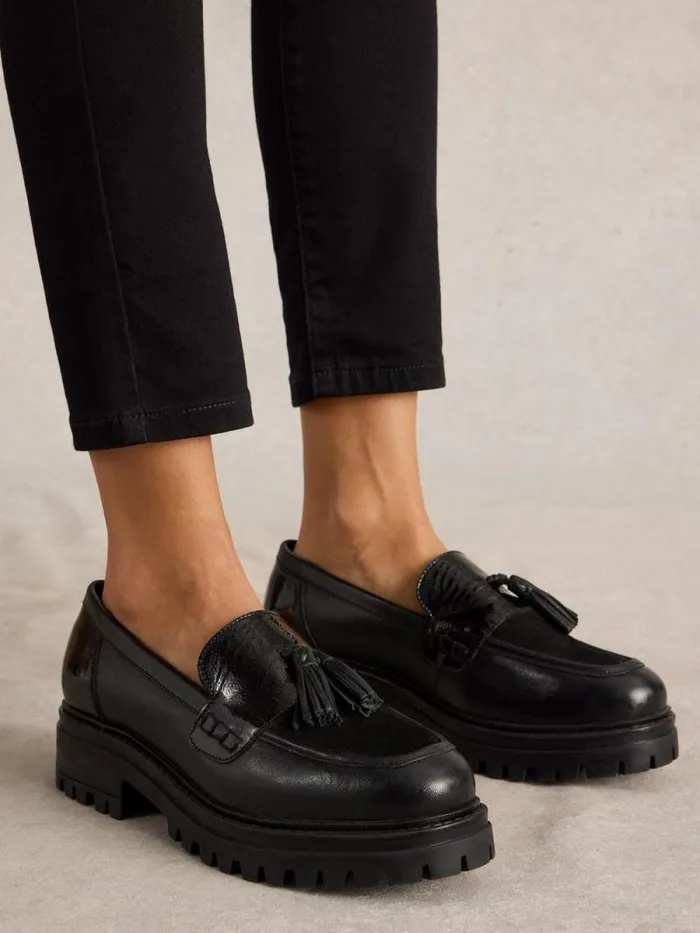 Women Charlie Chunky Loafer Black Multi White Stuff Shoes