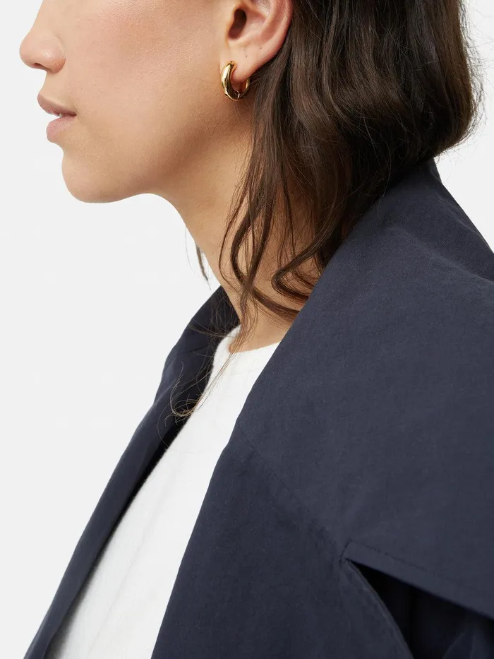 Women Chubby Hoop Earrings Gold Jigsaw Party