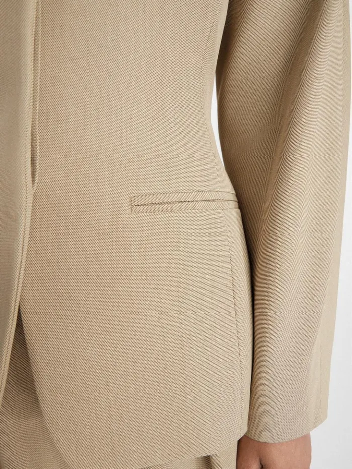Women Coats and Jackets JACQUEMUS The Ovalo Jacket Beige Women Coats and Jackets JACQUEMUS The Ovalo Jacket Beige