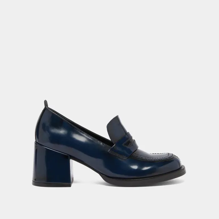 Women College Loafers With Heels Blue JONAK Loafers
