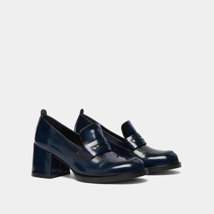 Women College Loafers With Heels Blue JONAK Loafers