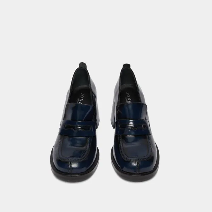 Women College Loafers With Heels Blue JONAK Loafers