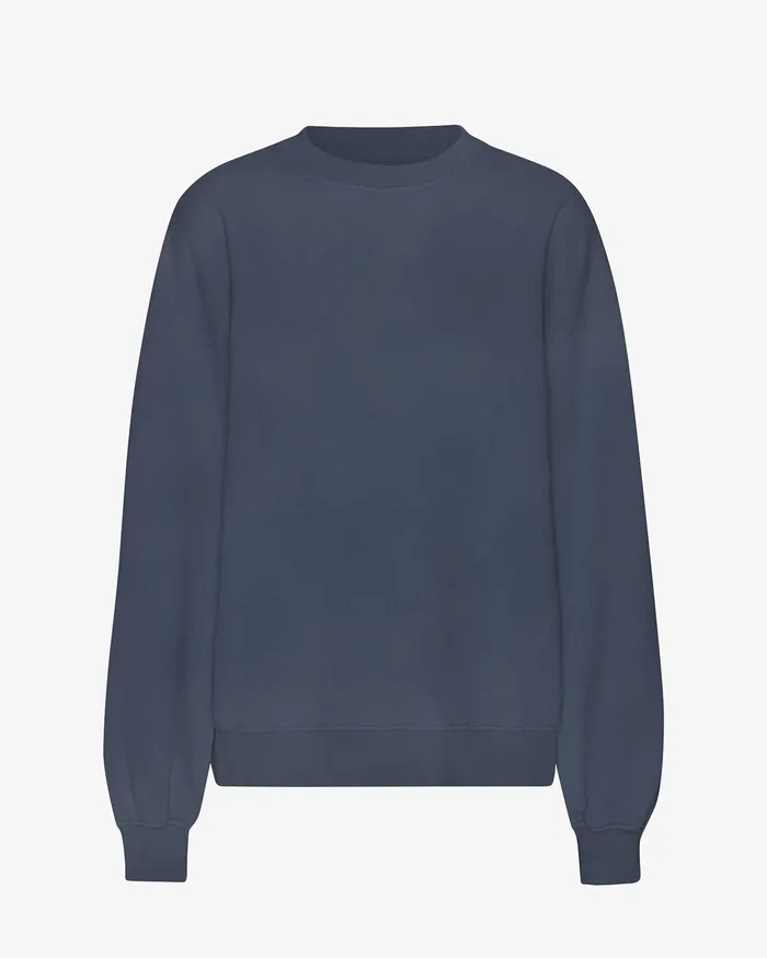 Women Colorfulstandard Organic Oversized Crew 8211 Neptune Blue Crewneck Sweatshirts