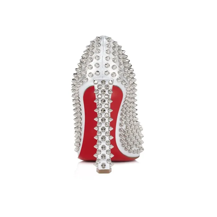 Women Condora Spikes 100 Mm Pumps 8211 Iridescent Nappa Leather And Specchio 8211 Silver Christian Louboutin Pumps
