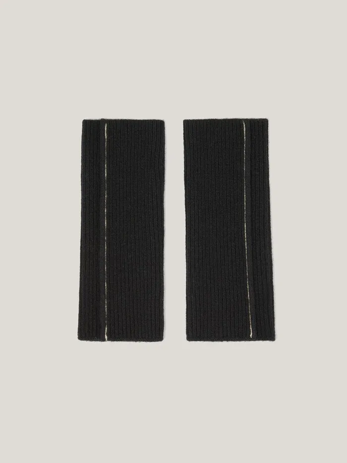 Women Contrast Stitch Mitten Black Jigsaw Knitwear and Cashmere
