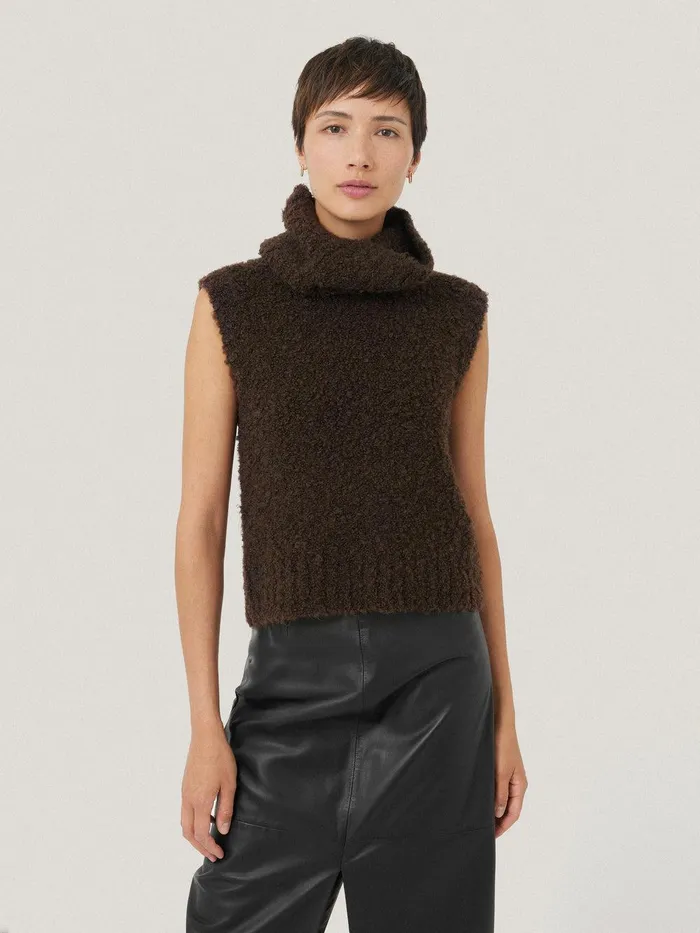 Women Cosy Boucle Tank And Snood Brown Jigsaw Pyjamas and Loungewear