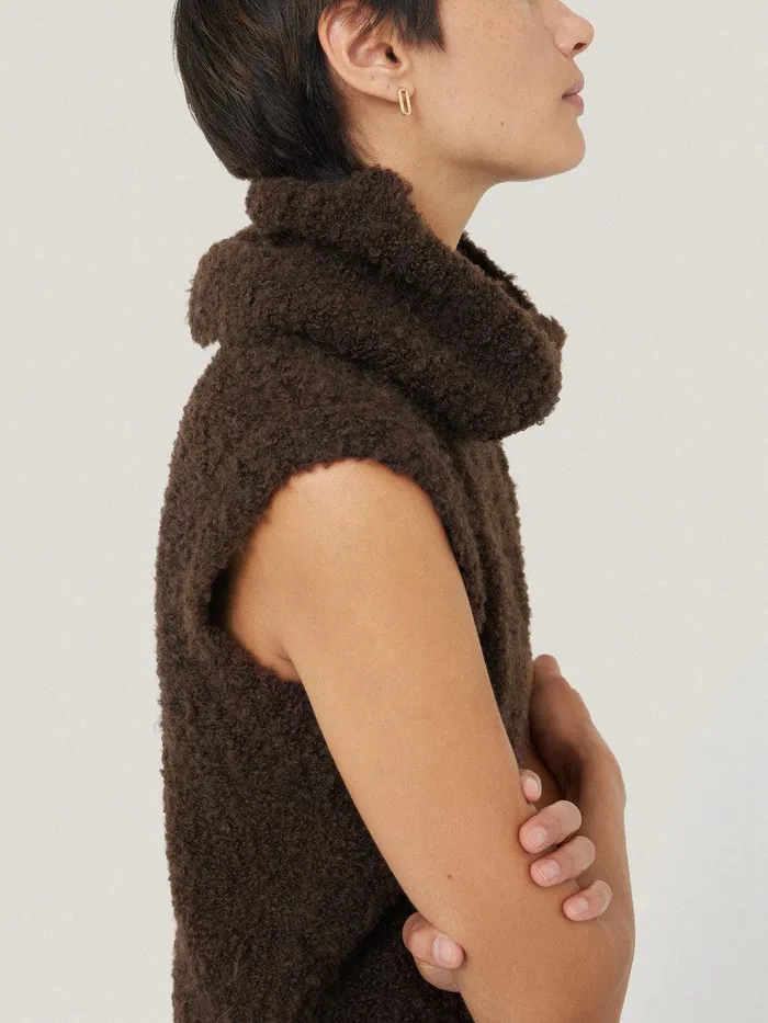Women Cosy Boucle Tank And Snood Brown Jigsaw Pyjamas and Loungewear