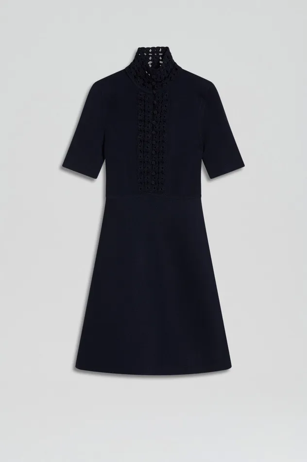 Women CREPE KNIT DAISY MINI DRESS NAVY Knitwear Scanlan Theodore Women CREPE KNIT DAISY MINI DRESS NAVY Knitwear Scanlan Theodore