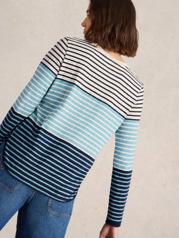 Women CREW NECK CLARA TEE Blue Multi White Stuff Shirts and Blouses Women CREW NECK CLARA TEE Blue Multi White Stuff Shirts and Blouses