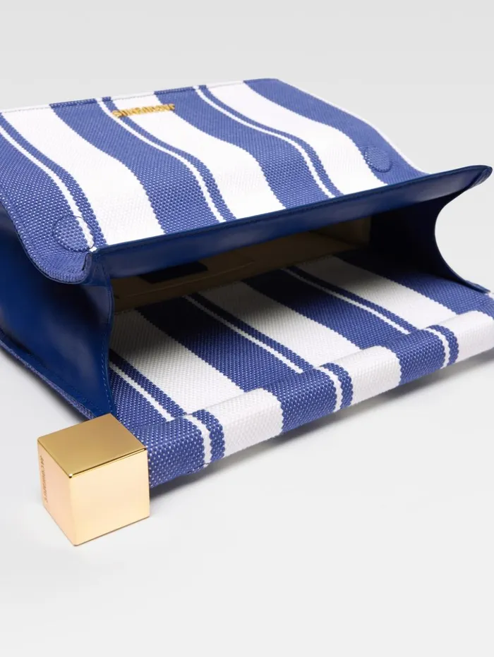 Women Crossbody and Handbags JACQUEMUS The Rond Carr Clutch Print Rayure Blue Women Crossbody and Handbags JACQUEMUS The Rond Carr Clutch Print Rayure Blue