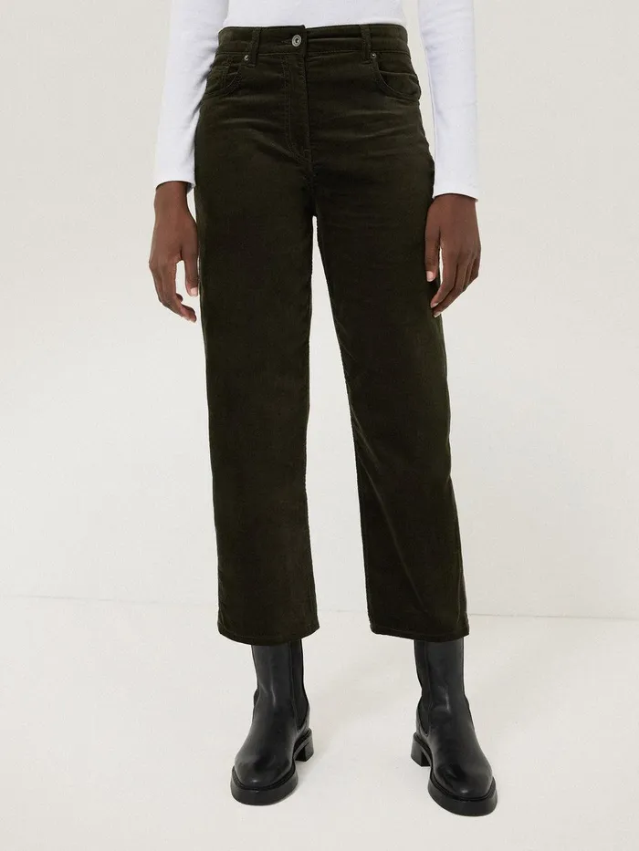Women Delmont Velvet Tapered Jean Dark Green Jigsaw Party