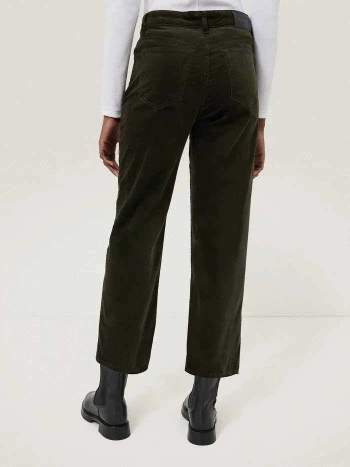 Women Delmont Velvet Tapered Jean Dark Green Jigsaw Party
