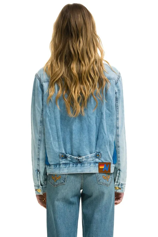 Women Denim Aviator Nation ASPEN SHERPA UNISEX DENIM JACKET 8211 SUPER LIGHT BLUE Women Denim Aviator Nation ASPEN SHERPA UNISEX DENIM JACKET 8211 SUPER LIGHT BLUE