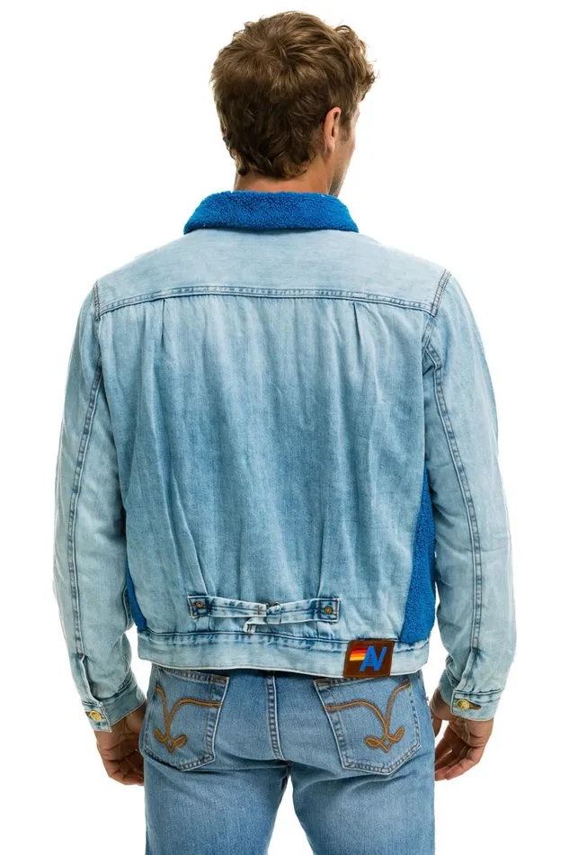 Women Denim Aviator Nation ASPEN SHERPA UNISEX DENIM JACKET 8211 SUPER LIGHT BLUE Women Denim Aviator Nation ASPEN SHERPA UNISEX DENIM JACKET 8211 SUPER LIGHT BLUE