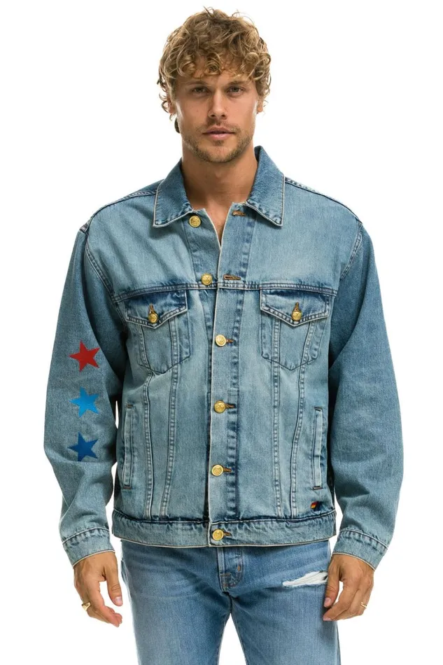 Women Denim Aviator Nation STOKED OVERSIZED CONCERT DENIM JACKET 8211 VINTAGE Women Denim Aviator Nation STOKED OVERSIZED CONCERT DENIM JACKET 8211 VINTAGE