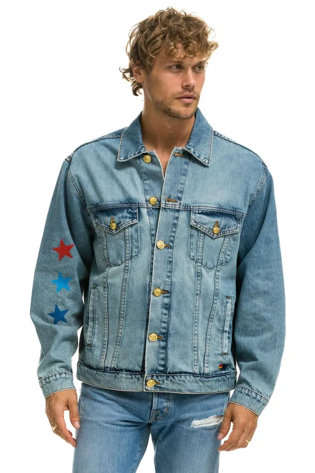 Women Denim Aviator Nation STOKED OVERSIZED CONCERT DENIM JACKET 8211 VINTAGE Women Denim Aviator Nation STOKED OVERSIZED CONCERT DENIM JACKET 8211 VINTAGE