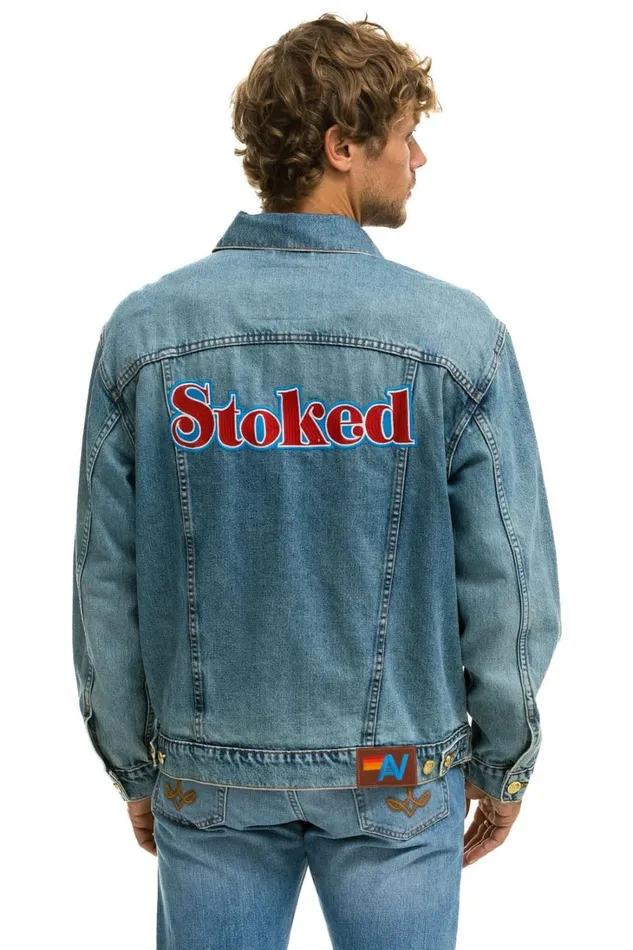 Women Denim Aviator Nation STOKED OVERSIZED CONCERT DENIM JACKET 8211 VINTAGE Women Denim Aviator Nation STOKED OVERSIZED CONCERT DENIM JACKET 8211 VINTAGE