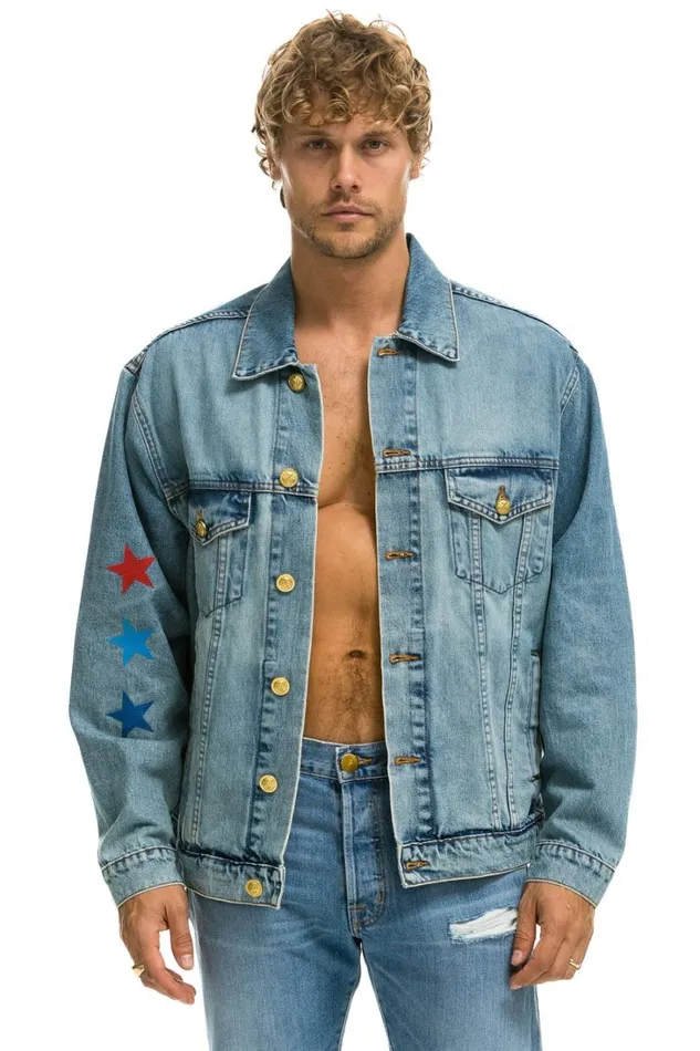 Women Denim Aviator Nation STOKED OVERSIZED CONCERT DENIM JACKET 8211 VINTAGE Women Denim Aviator Nation STOKED OVERSIZED CONCERT DENIM JACKET 8211 VINTAGE