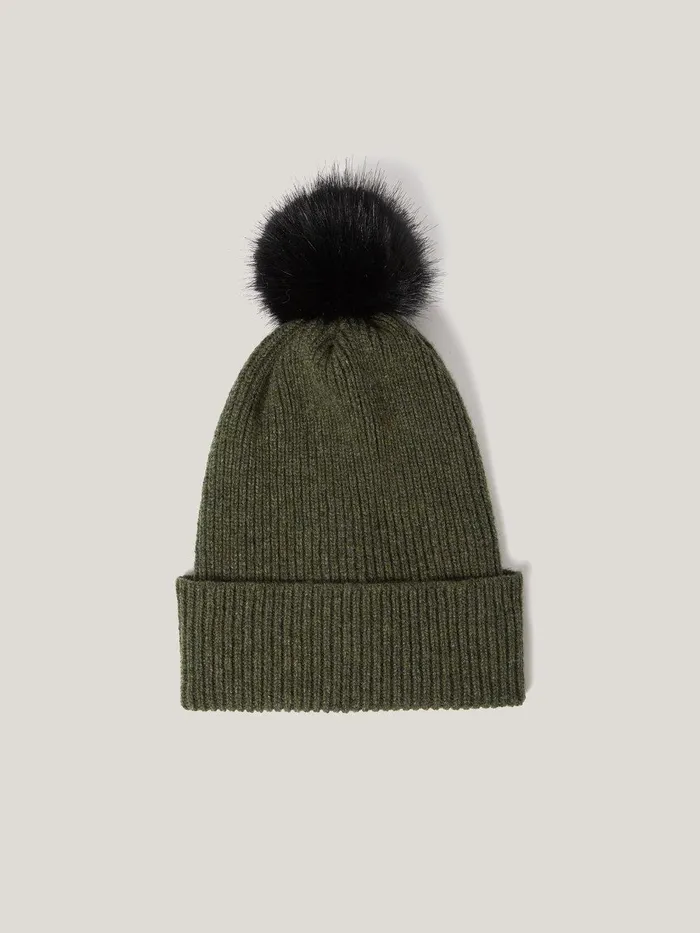 Women Donegal Pom Hat Green Jigsaw Hats and Gloves