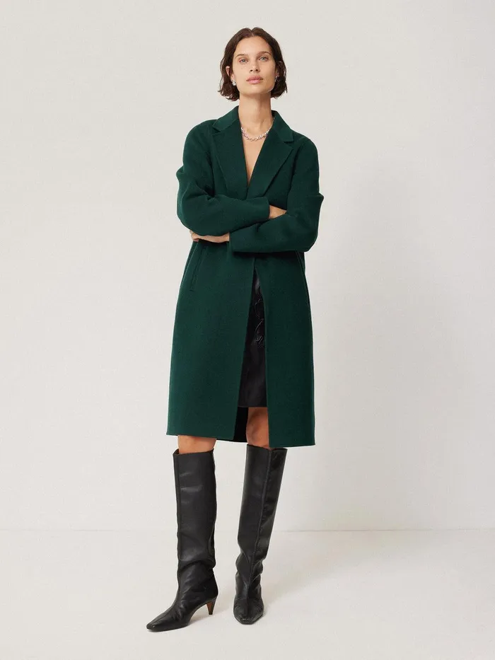 Women Double Faced Tailored Coat Green Jigsaw Coats and Jackets