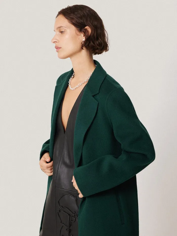 Women Double Faced Tailored Coat Green Jigsaw Coats and Jackets