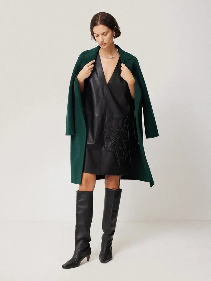 Women Double Faced Tailored Coat Green Jigsaw Coats and Jackets