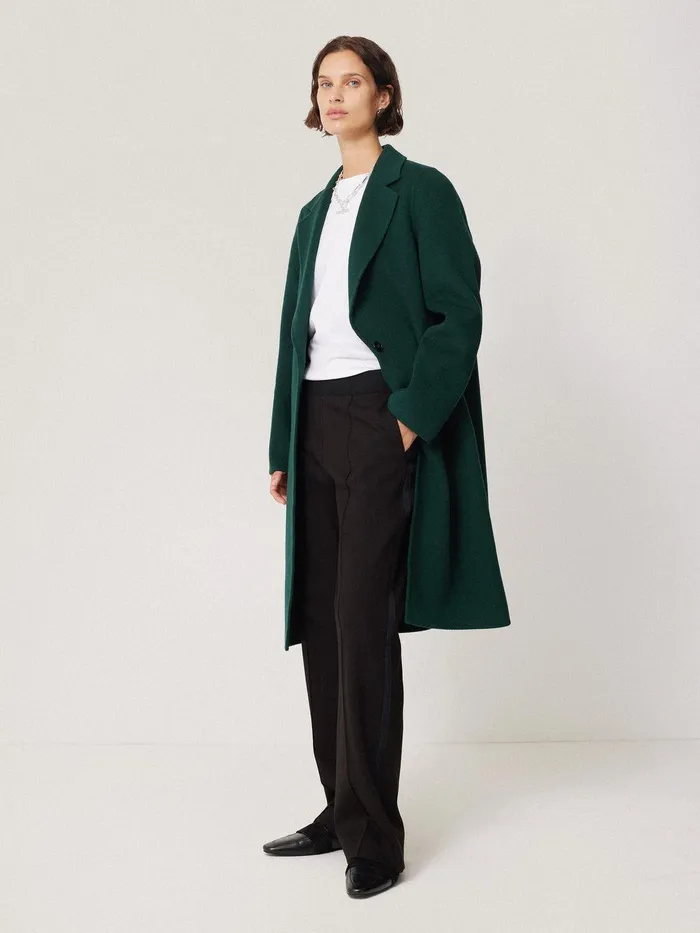 Women Double Faced Tailored Coat Green Jigsaw Coats and Jackets