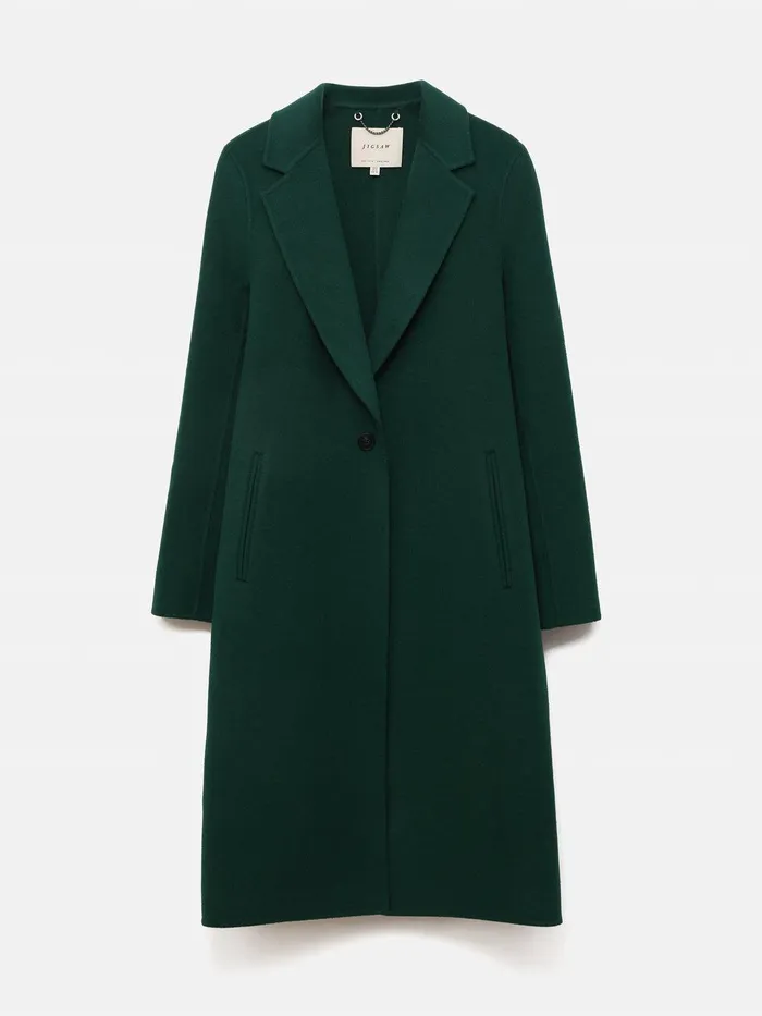 Women Double Faced Tailored Coat Green Jigsaw Coats and Jackets