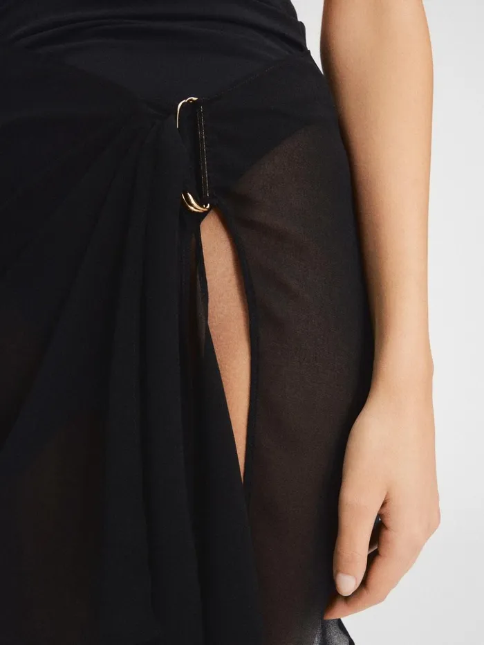 Women Dresses and Skirts JACQUEMUS The Drapeado Pareo Black Women Dresses and Skirts JACQUEMUS The Drapeado Pareo Black