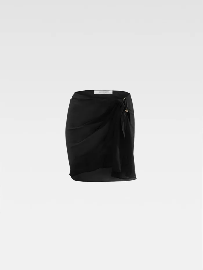 Women Dresses and Skirts JACQUEMUS The Drapeado Pareo Black Women Dresses and Skirts JACQUEMUS The Drapeado Pareo Black