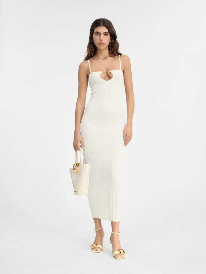 Women Dresses and Skirts JACQUEMUS The Sierra Dress With Straps Offwhite