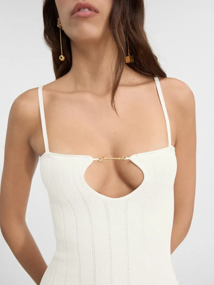 Women Dresses and Skirts JACQUEMUS The Sierra Dress With Straps Offwhite Women Dresses and Skirts JACQUEMUS The Sierra Dress With Straps Offwhite