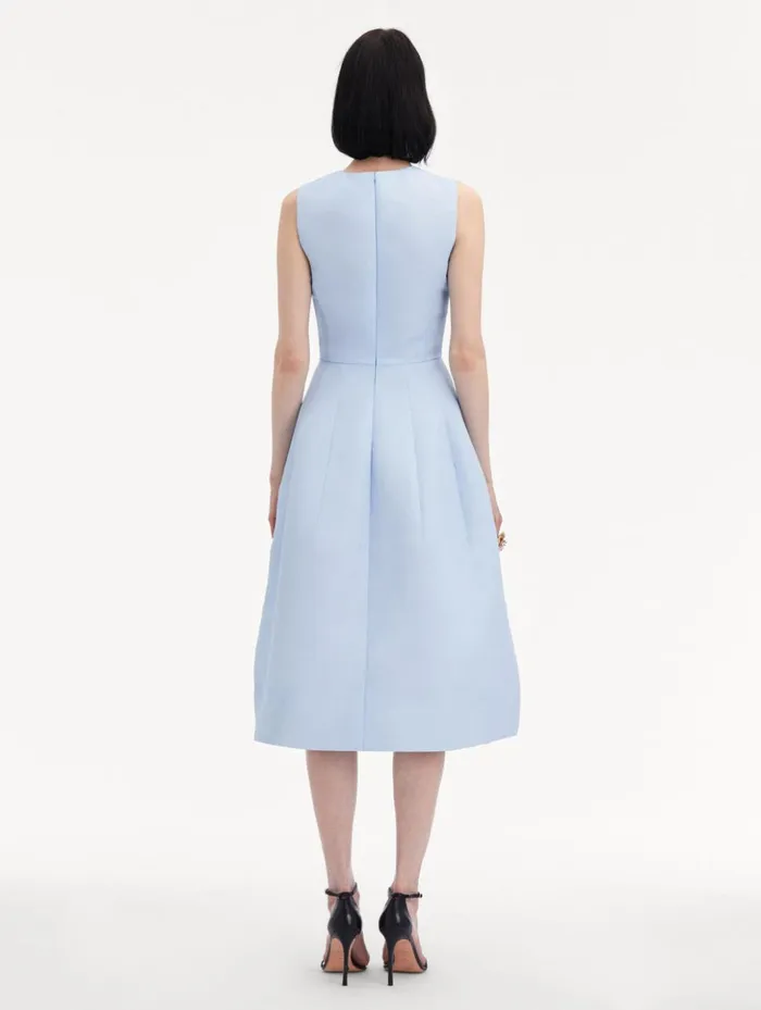 Women Dresses Oscar De La Renta Chrysanthemum Stripe Cocktail Dress Yellow Light Blue Women Dresses Oscar De La Renta Chrysanthemum Stripe Cocktail Dress Yellow Light Blue