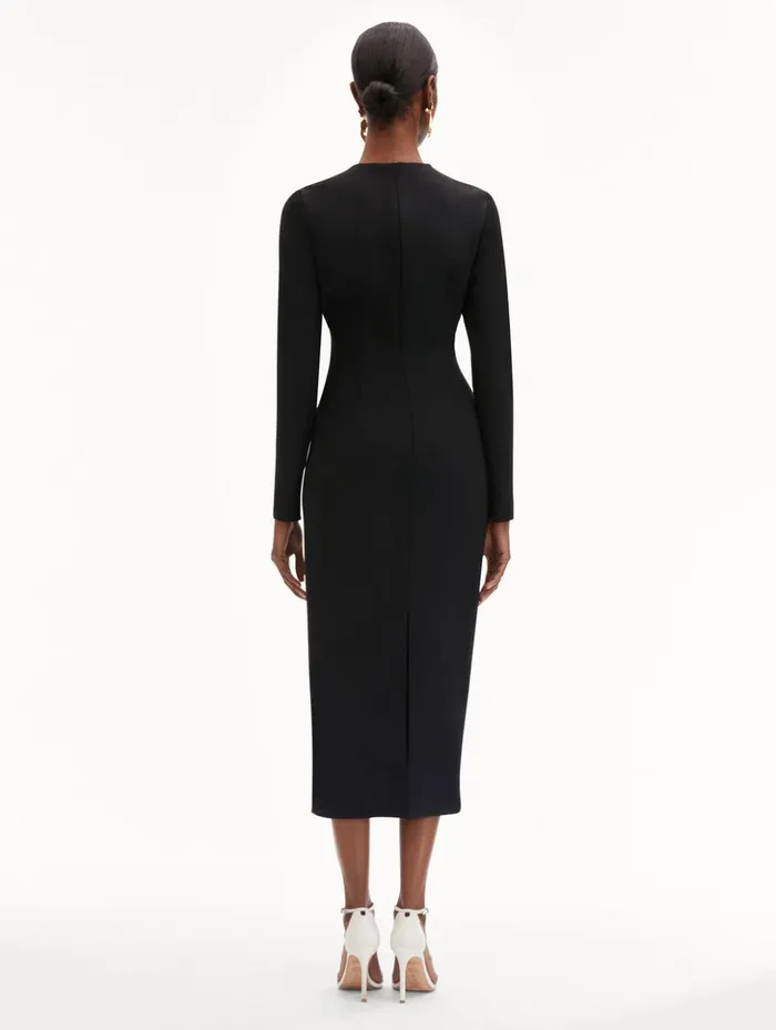 Women Dresses Oscar De La Renta Crystal Orchid Threadwork Dress Black Women Dresses Oscar De La Renta Crystal Orchid Threadwork Dress Black