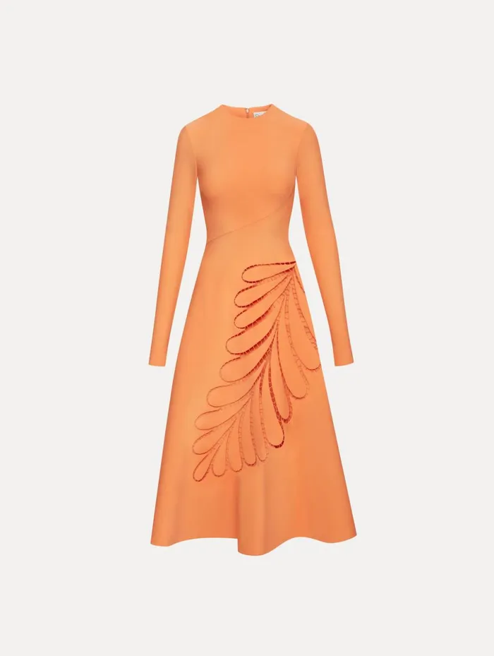 Women Dresses Oscar De La Renta Fern Cutout Midi Dress Apricot