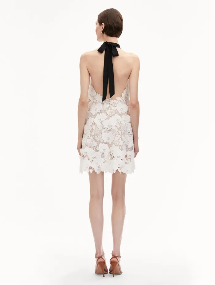 Women Dresses Oscar De La Renta Orchid Embroidered Guipure Dress White Women Dresses Oscar De La Renta Orchid Embroidered Guipure Dress White