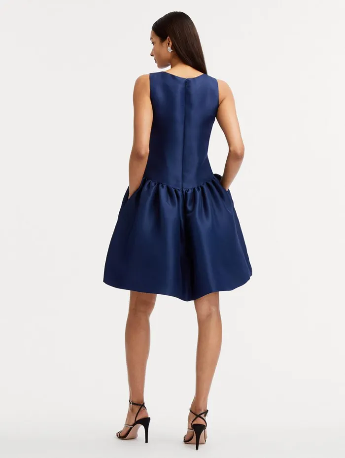 Women Dresses Oscar De La Renta Silk Drop Waist Cocktail Dress Navy Women Dresses Oscar De La Renta Silk Drop Waist Cocktail Dress Navy