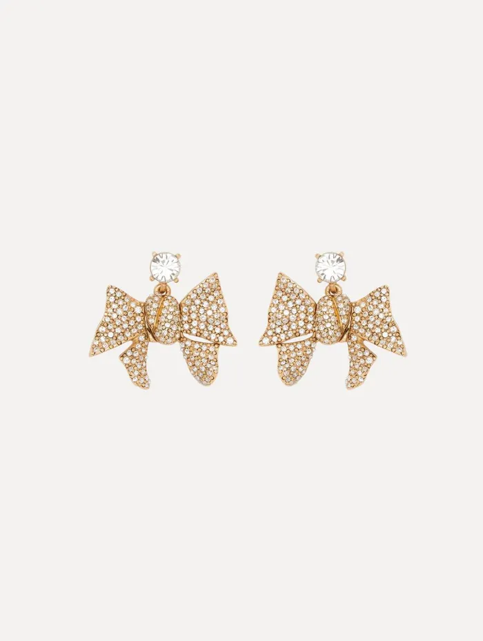 Women Earrings Oscar De La Renta Crystal Pav Bow Earrings Crystal