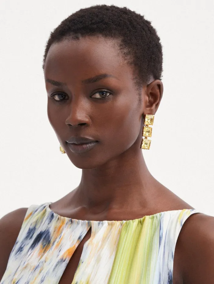 Women Earrings Oscar De La Renta Large Stone Tennis Earrings Jonquil Women Earrings Oscar De La Renta Large Stone Tennis Earrings Jonquil