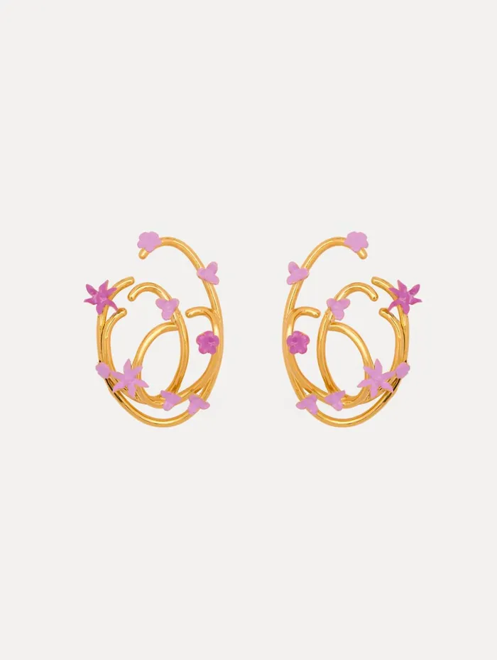 Women Earrings Oscar De La Renta Tangled O Floral Earrings Rose