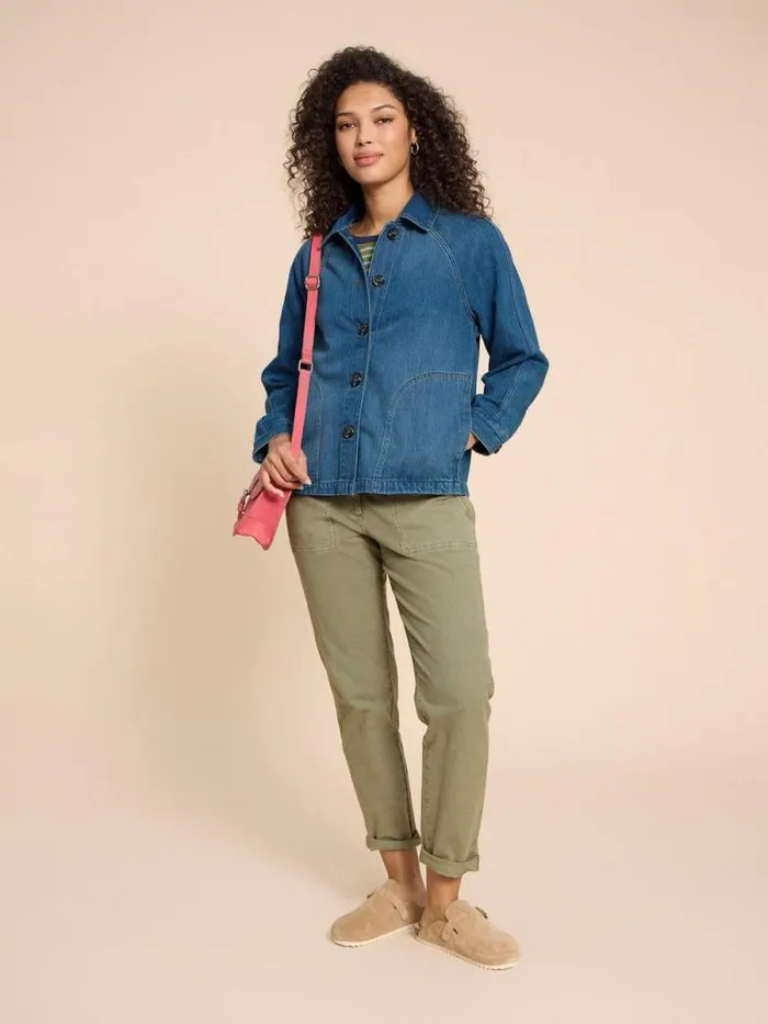 Women Eden Denim Relaxed Jacket Mid Denim White Stuff Coats and Jackets