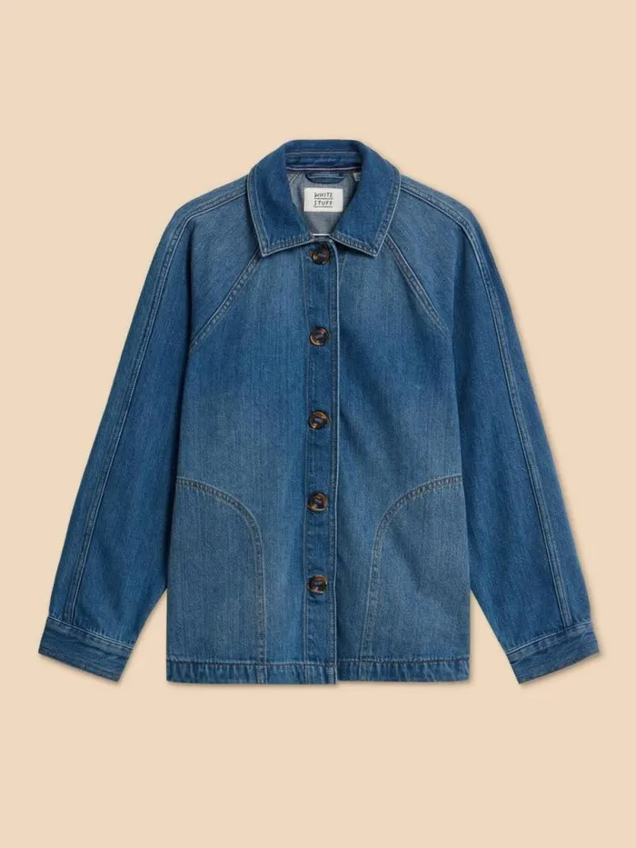 Women Eden Denim Relaxed Jacket Mid Denim White Stuff Coats and Jackets Women Eden Denim Relaxed Jacket Mid Denim White Stuff Coats and Jackets