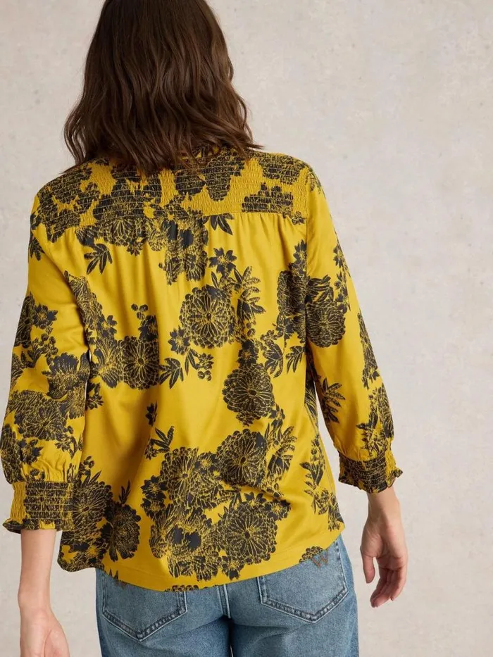 Women Elisa Mid Sleeve V Neck Top Chartreuse Multi White Stuff Tops and Tees Women Elisa Mid Sleeve V Neck Top Chartreuse Multi White Stuff Tops and Tees
