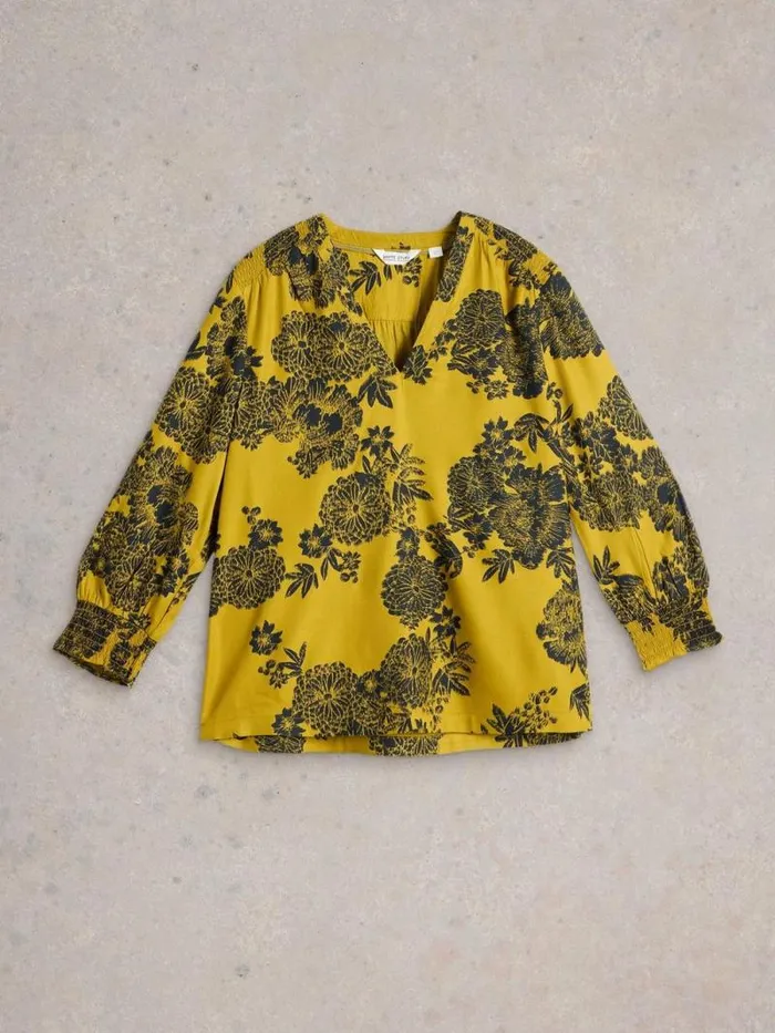 Women Elisa Mid Sleeve V Neck Top Chartreuse Multi White Stuff Tops and Tees Women Elisa Mid Sleeve V Neck Top Chartreuse Multi White Stuff Tops and Tees