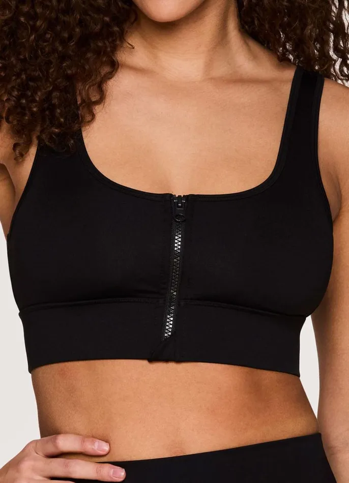 Women Everyday Zip Front Bra Black RBX Active Sports Bras