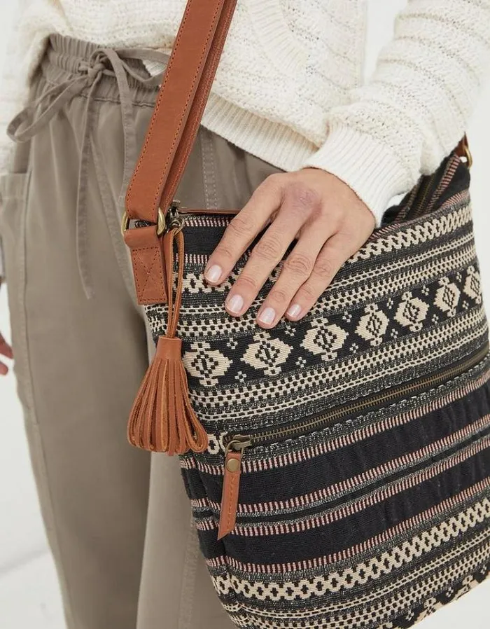 Women FatFace Bags and Wallets Evalie Woven Bag Black