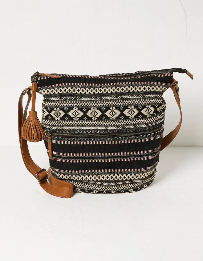 Women FatFace Bags and Wallets Evalie Woven Bag Black