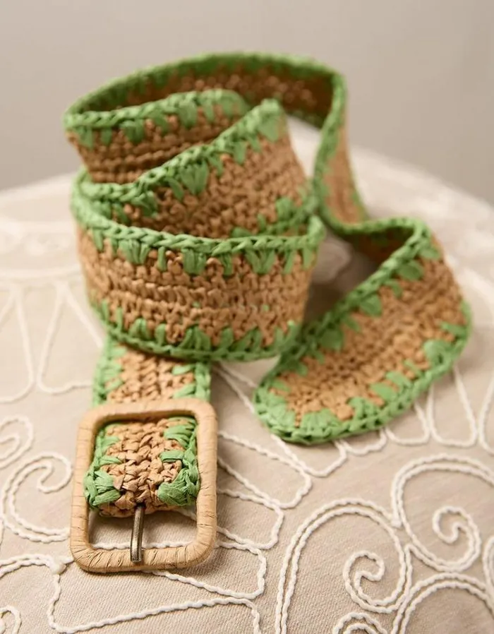 Women FatFace Belts Wide Raffia Waist Belt Natural
