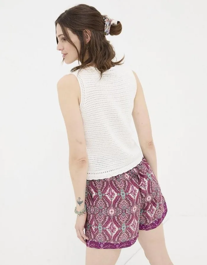 Women FatFace Festival Collection Ella Knitted Top Oatmeal
