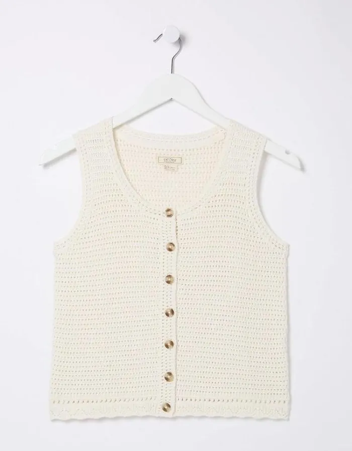 Women FatFace Festival Collection Ella Knitted Top Oatmeal